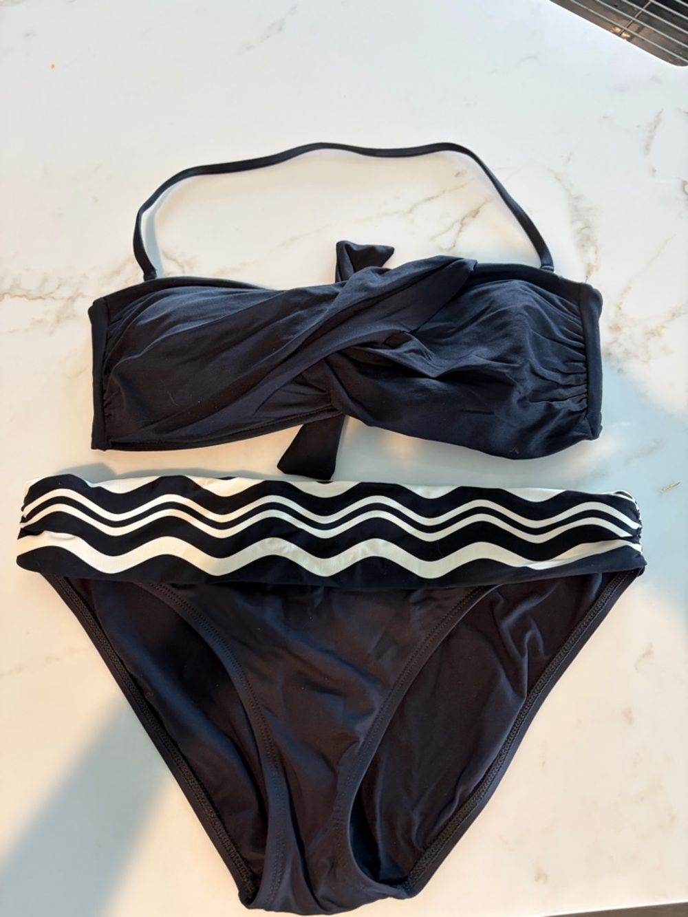 La Blanca Black Women's Bikini Top with Tie Detail